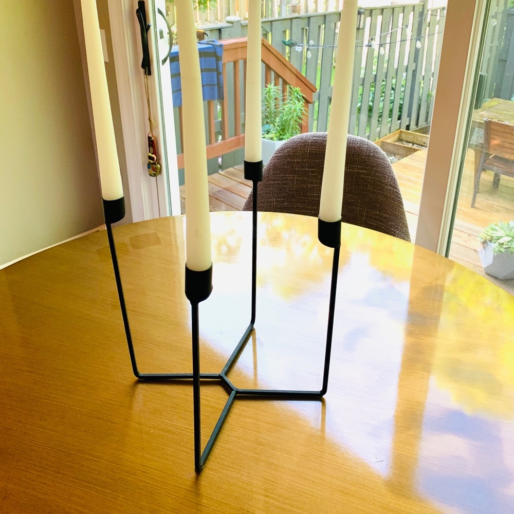 SOLD! MCM brutalist minimalist wrought candle